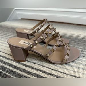 VALENTINO GARAVANTI Studded Slide Sandals ..sz 37-1/2